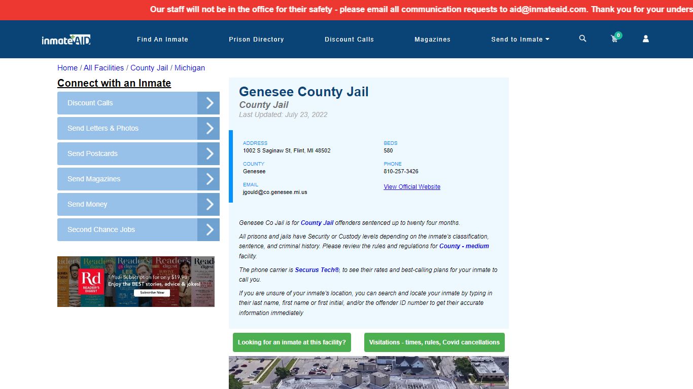 Genesee County Jail - Inmate Locator - Flint, MI