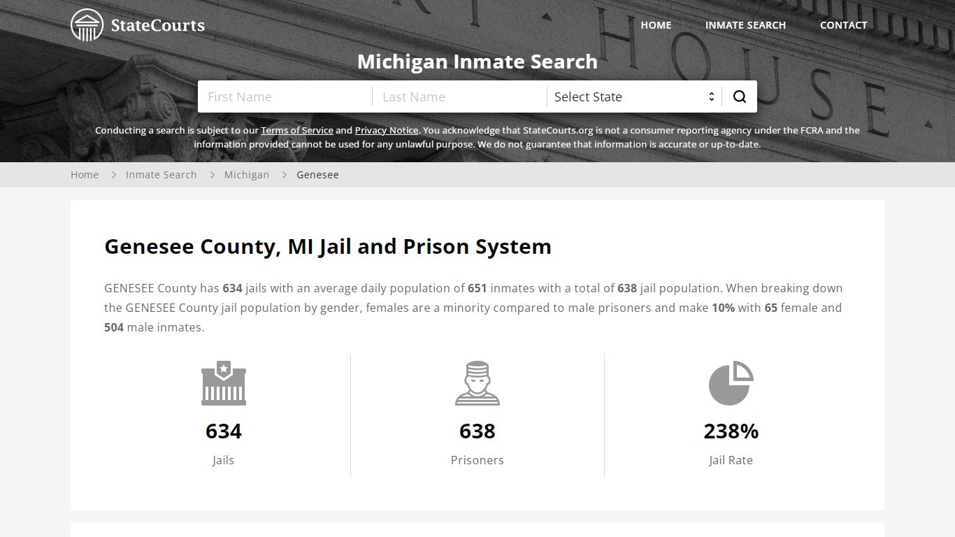 Genesee County, MI Inmate Search - StateCourts