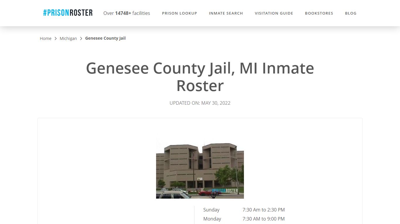 Genesee County Jail, MI Inmate Roster