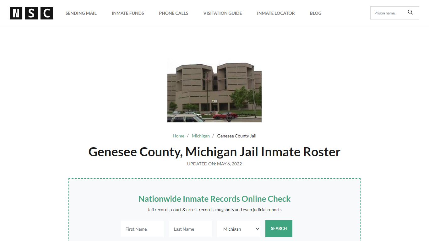Genesee County, Michigan Jail Inmate List